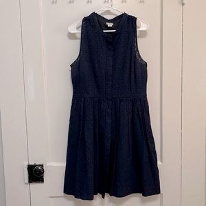 J Crew Navy blue button up dress